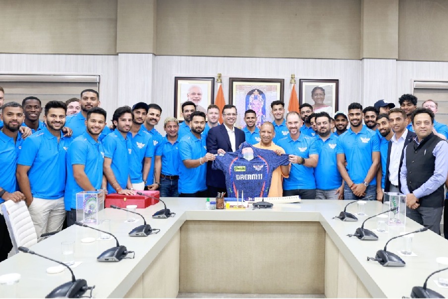 Lucknow Super Giants team meets UP chief minister Yogi Adityanath