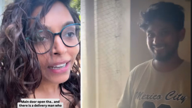 పొరపాటున తలుపు తెరిచి వెళ్లిన మహిళ... వచ్చేవరకు కాపలాగా మారిన డెలివరీ బాయ్