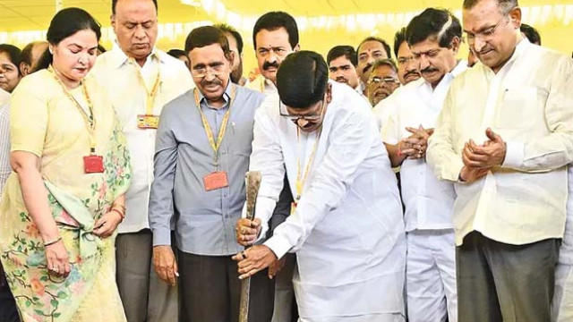 నెల్లూరులో మహానాడు పనులకు శ్రీకారం.. చరిత్రలో నిలిచేలా నిర్వహిస్తామన్న నేతలు