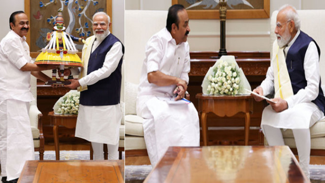 ప్రధాని మోదీతో కేరళ నూతన సీఎం సతీశన్ తొలి భేటీ