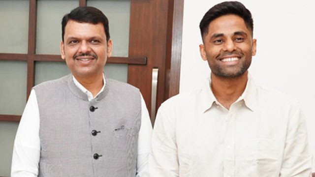 కెప్టెన్సీ వివాదం వేళ.. మహారాష్ట్ర సీఎం దేవేంద్ర ఫడ్నవీస్‌తో సూర్యకుమార్ యాదవ్ భేటీ!