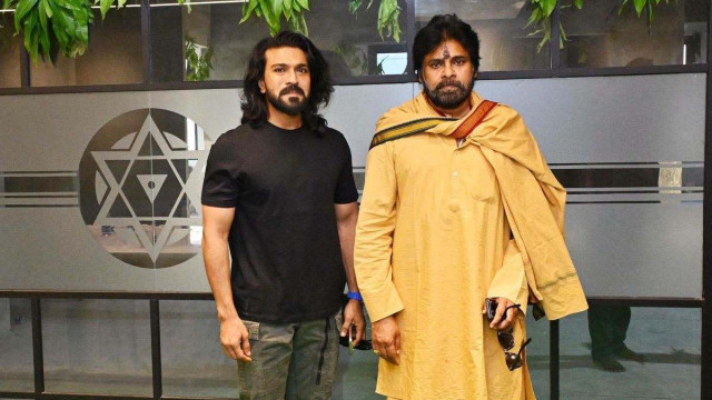 పవన్ కల్యాణ్ ను కలిసిన రామ్ చరణ్... ఫొటోలు ఇవిగో!