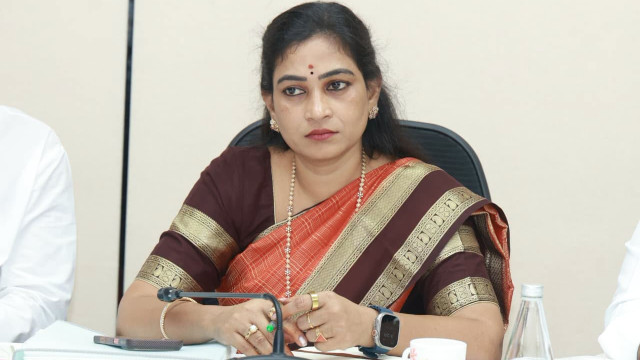Home Minister Anitha injured by drone battery in Tirupati
