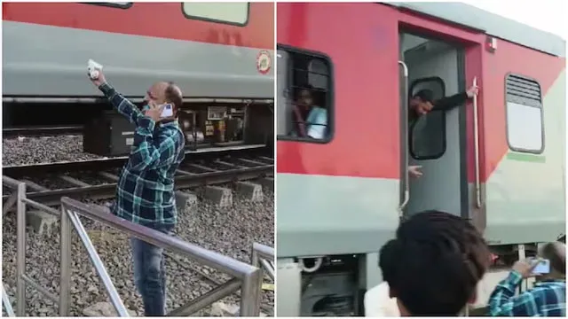 కదులుతున్న రైల్లోకి పార్శిల్.. అద్భుతమైన టైమింగ్‌తో డెలివరీ.. వీడియో వైరల్!