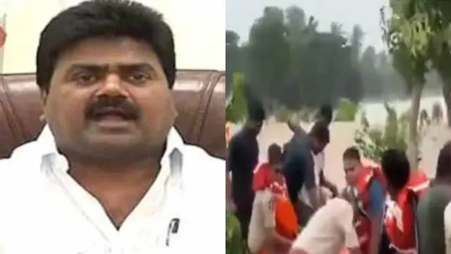 వరదనీటిలో కొట్టుకుపోయిన ఎమ్మెల్యే కూన రవికుమార్, జిల్లా కలెక్టర్, ఎస్పీ.. కాపాడిన ఎన్డీఆర్ఎఫ్