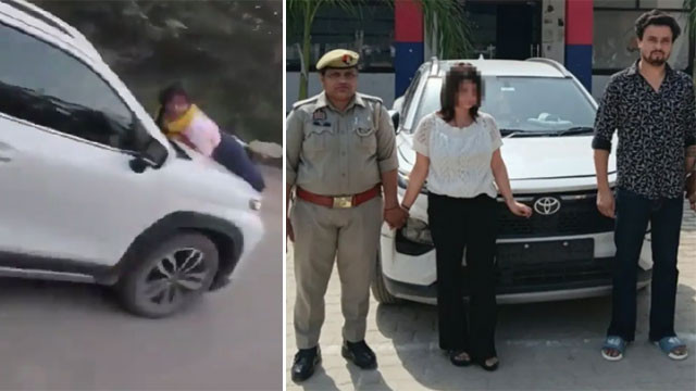 Mayank Singh caught with another woman wife stops car in cinematic scene video viral