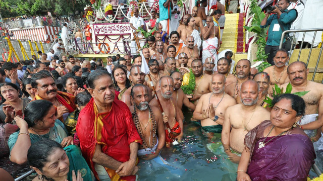 Lord Venkateswara Brahmotsavams conclude with grand Chakrasnanam in Tirumala