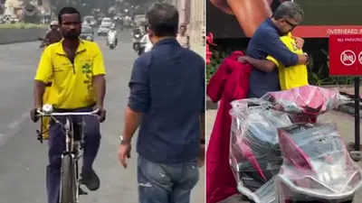 Deliveries on cycle unexpected gift to Blinkit delivery boy viral video