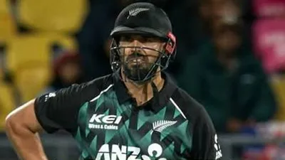 Daryl Mitchell fireworks New Zealand sets 199 target for India