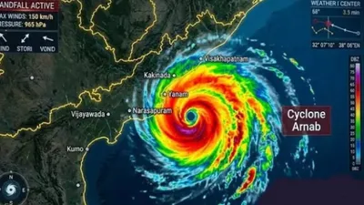 Cyclone Arnab crosses coast heavy rains lash coastal Andhra Pradesh