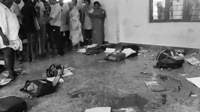 Brutality in school 10th class student attacked with wood cutting machine